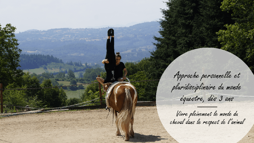 Nous proposons une approche personnelle et pluridisciplinaire du monde équestre, dès l'âge de 3 ans et à vivre pleinement le monde du cheval dans le respect de l'animal. Cours d'équitation dans une carrière.